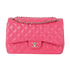 Jumbo Classic Double Flap, £4,800, Handbags, Pink, Lambskin Leather, Front view
